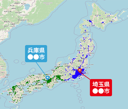 ネットワーク再構築方法の２拠点の場合の例